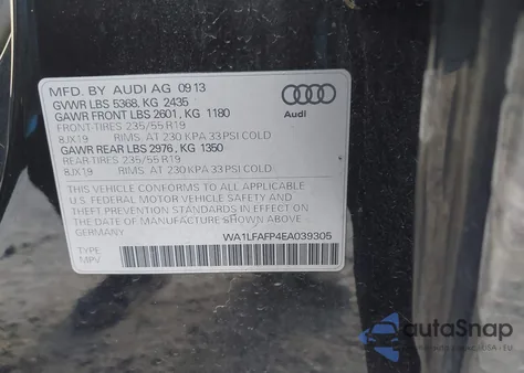 2014 Audi Q5 2.0T Premium from USA, damaged, VIN WA1LFAFP4EA039305